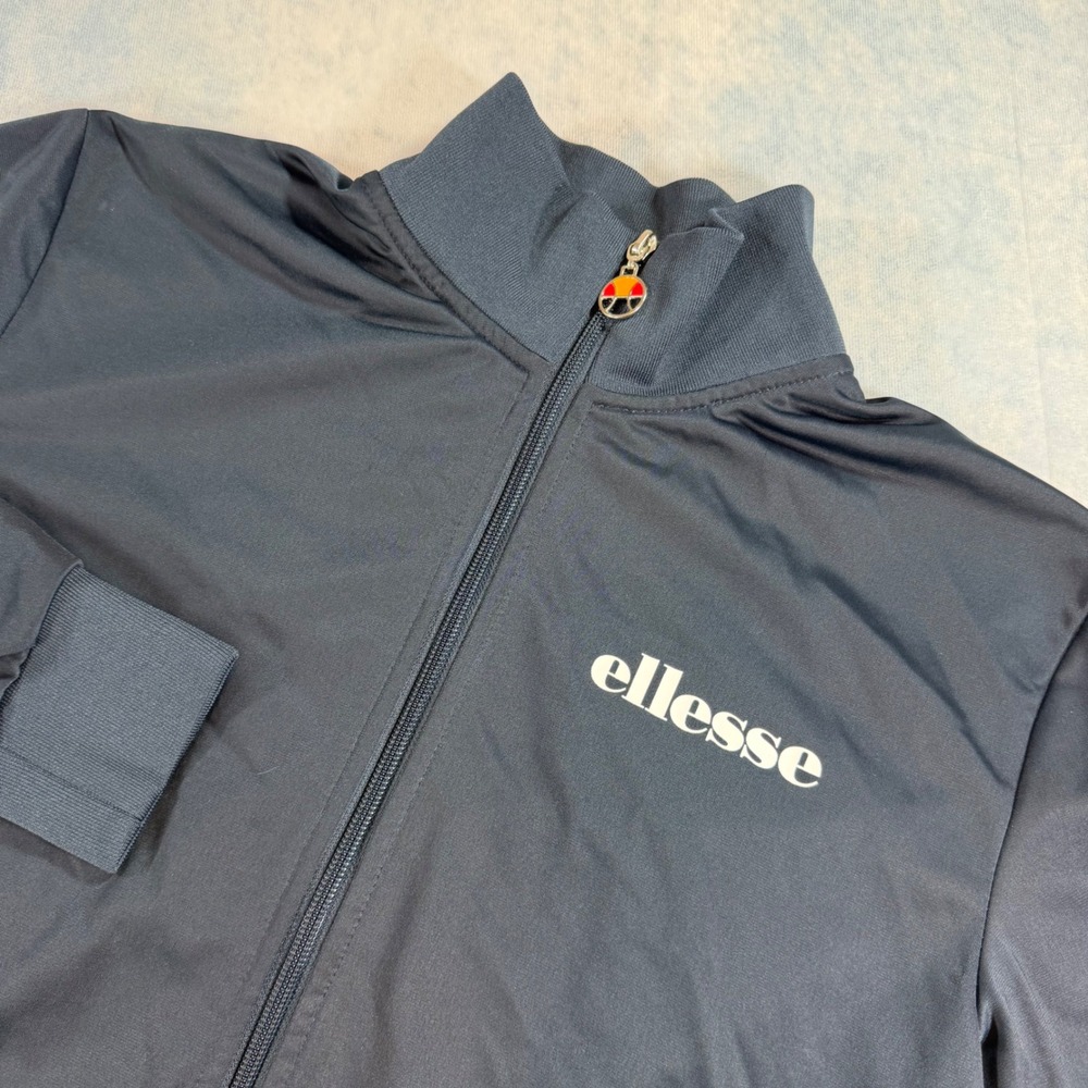 Ellesse Spence Track Jacket Mens Small Navy Blue Excellent Zip Up Mock Neck